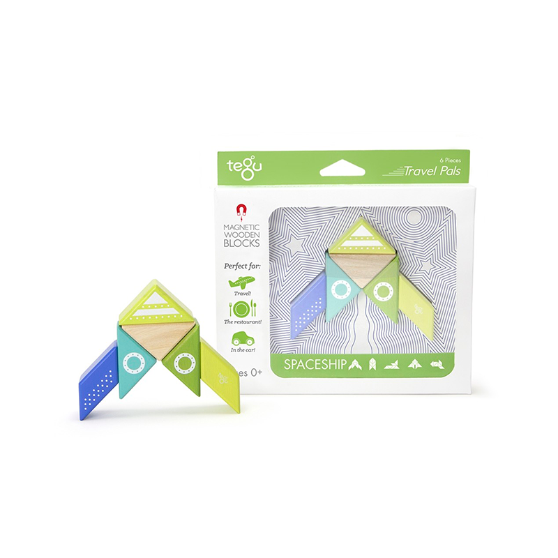 Travel Pals - Spaceship <br>Magnetic Wooden Blocks <br>6 pieces