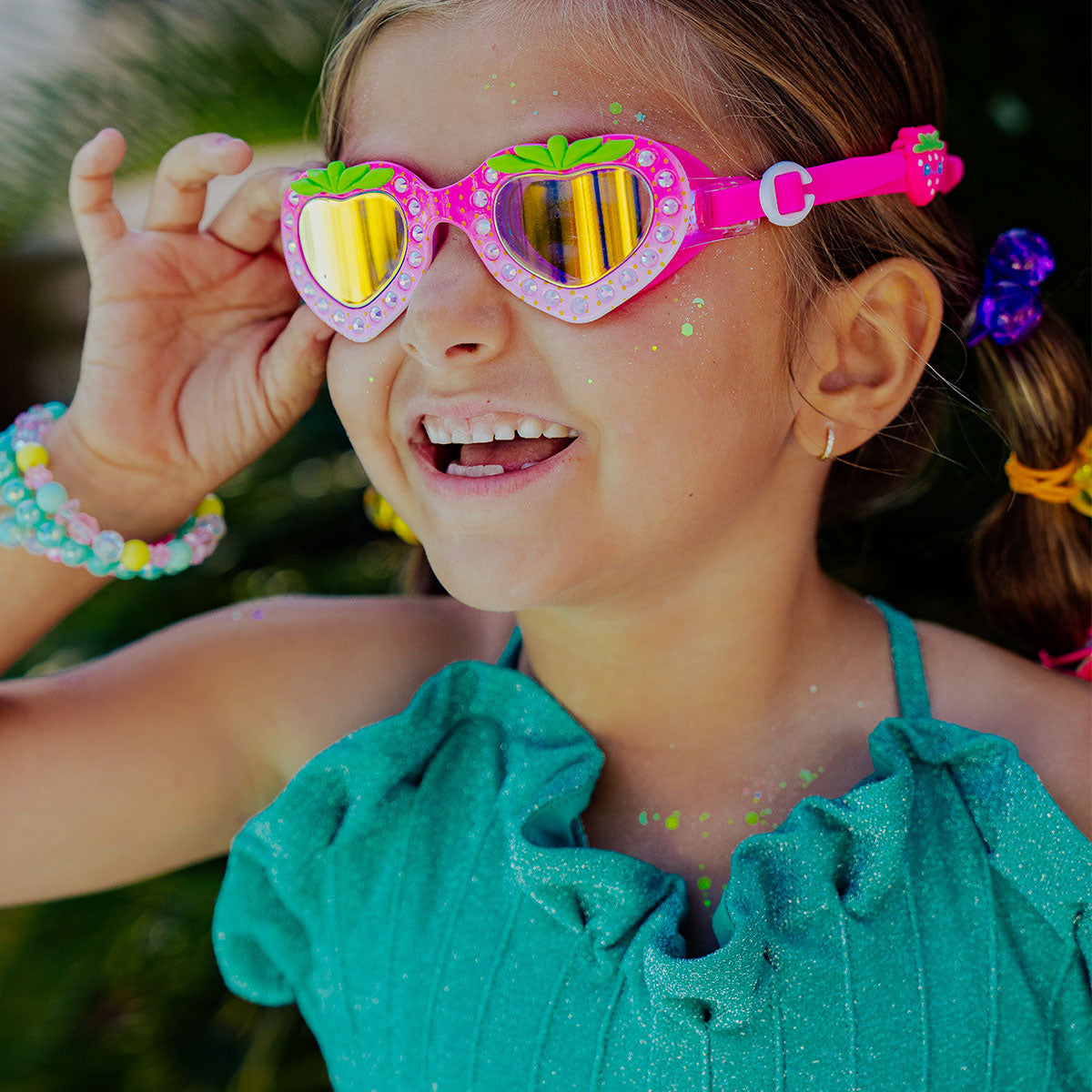 Strawberry Splash Pink Kids' Swim Goggles