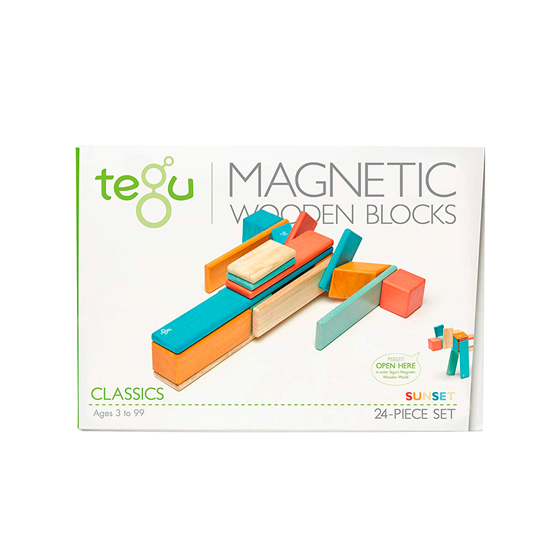 24-Piece Set <br>Magnetic Wooden Blocks <br>Tegu Classics
