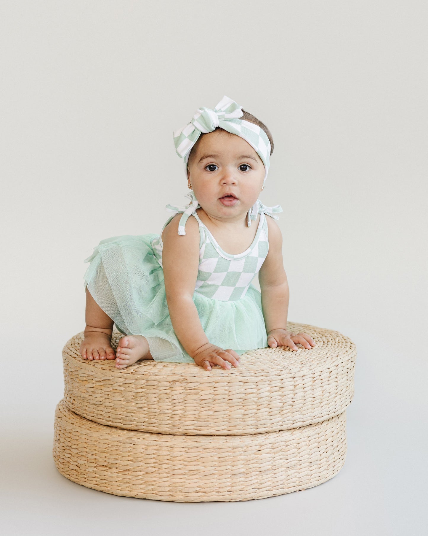 Checkered Headband | Mint