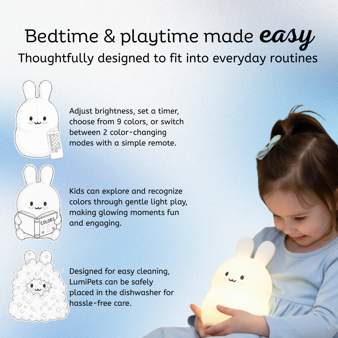 LumiPets® Baxter the Bunny- Children's Touch Night Light