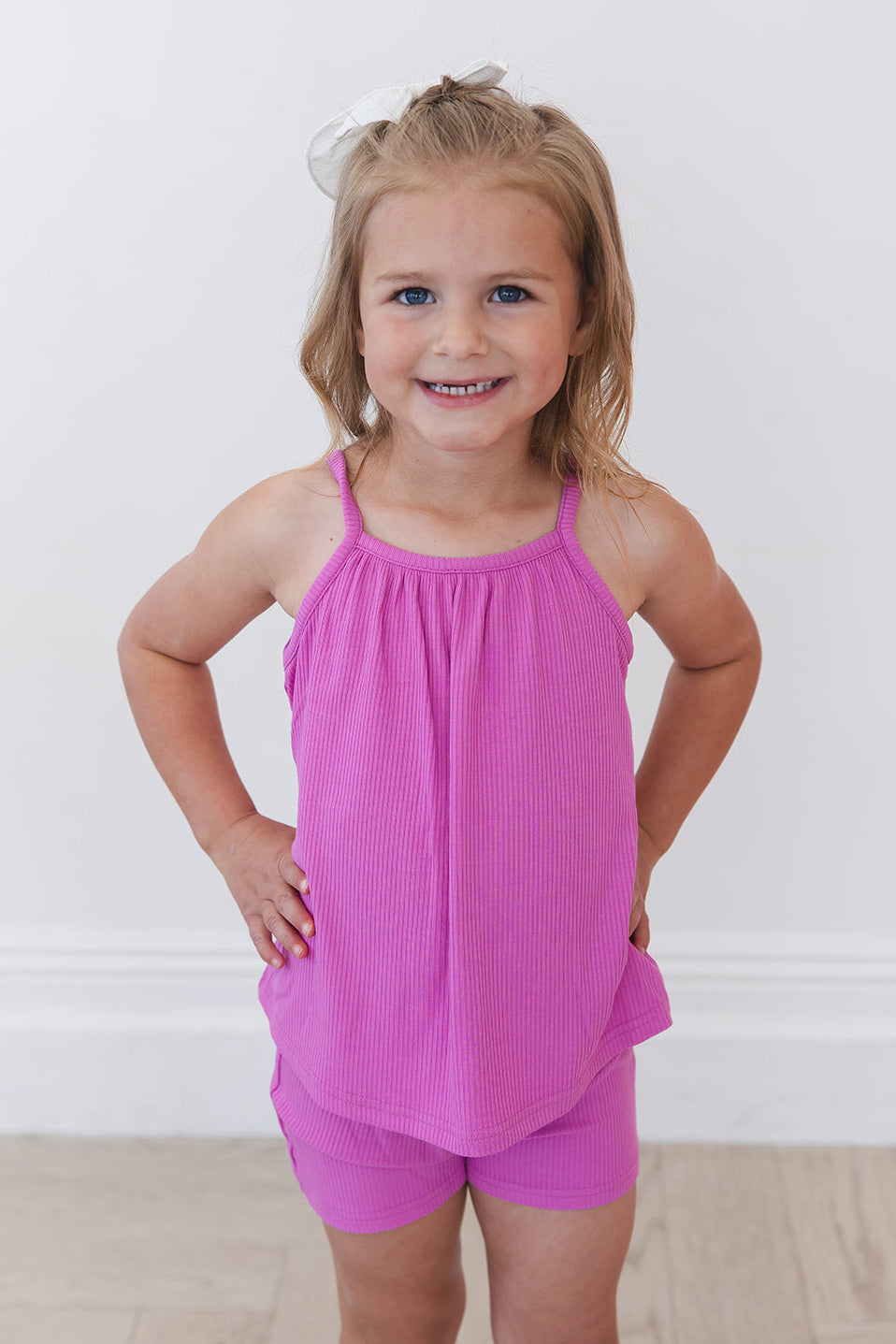(SOLID, ribbed) Rainbow Royal - Tank Short Set