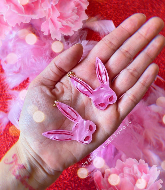 PINK SEXY BUNNY MASK Earrings