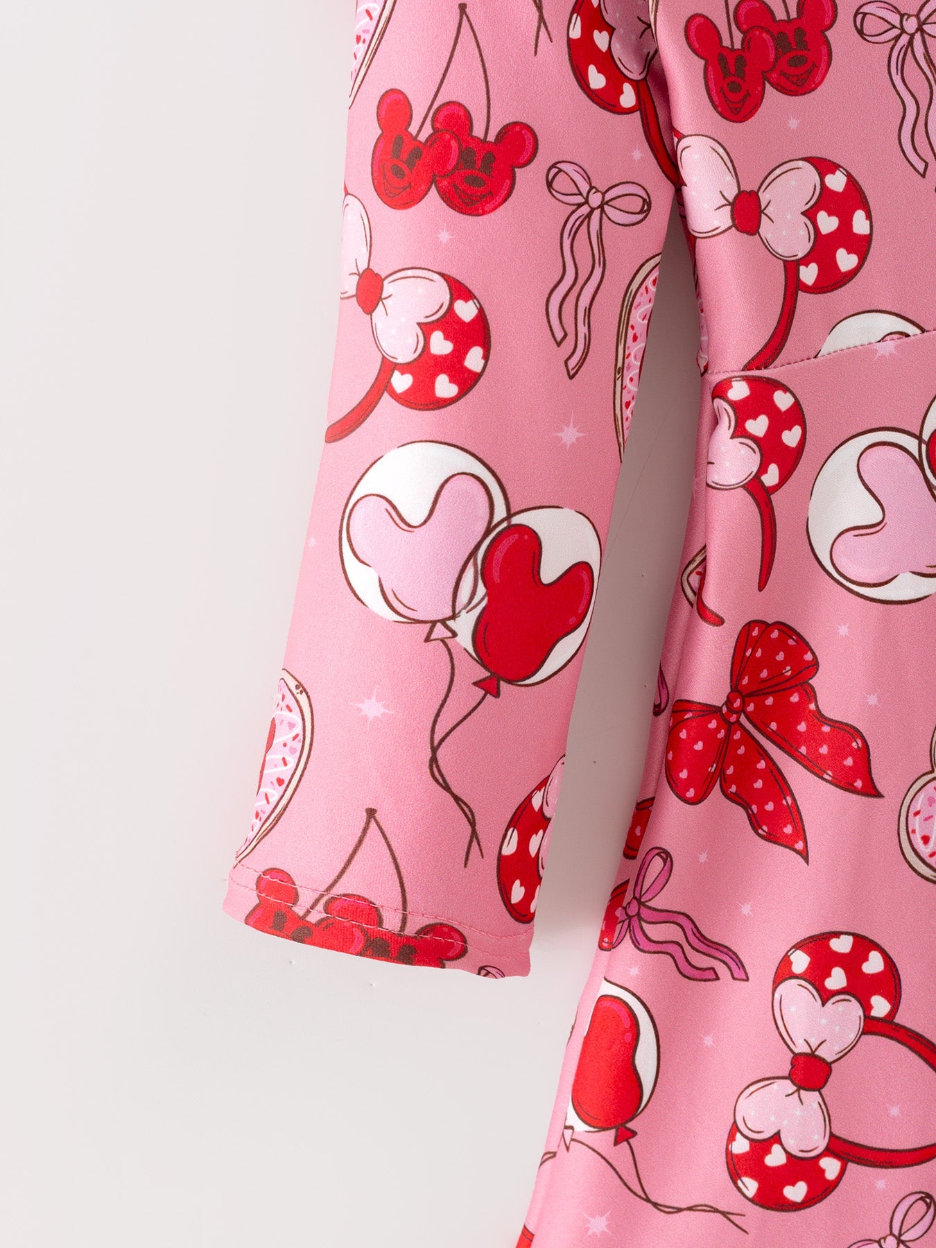 Toddler Girls Valentine Party Pink Dress – Red Bow Heart Print Outfit