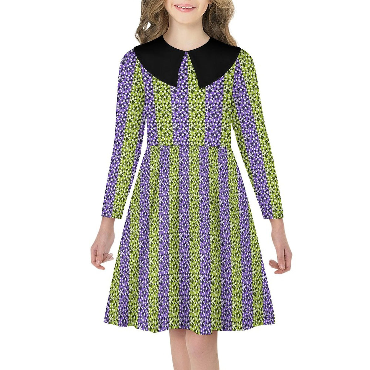 Snake Striped Collared Dress (Kids) - PRE ORDER