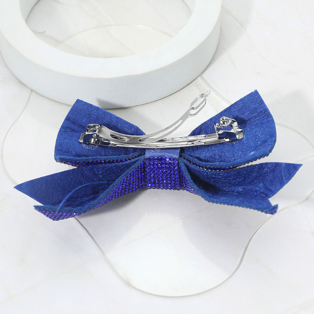 Sparkly Bling Stone Bow Hair Barrette