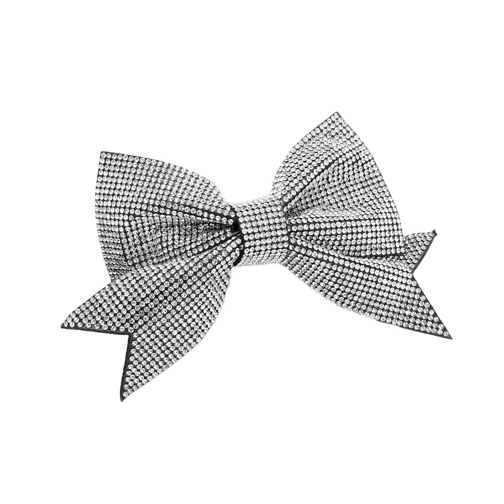 Sparkly Bling Stone Bow Hair Barrette