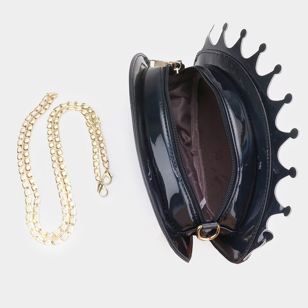 Faux Leather Evil Eye Clutch Bag