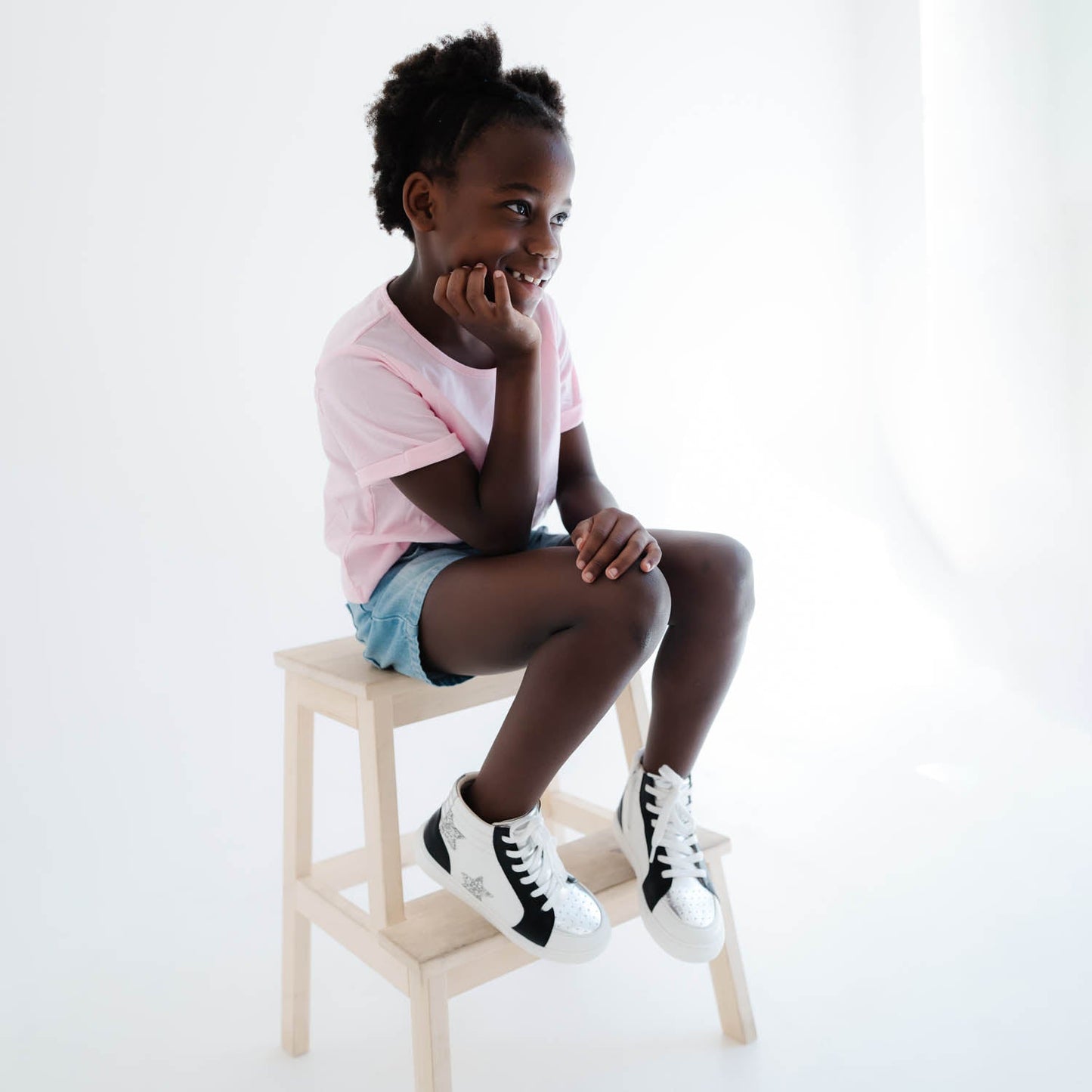 Miss Hannah Sneaker in Black & White - Kids