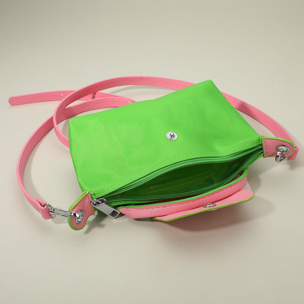 Compact Two Tone Handbag Crossbody Bag