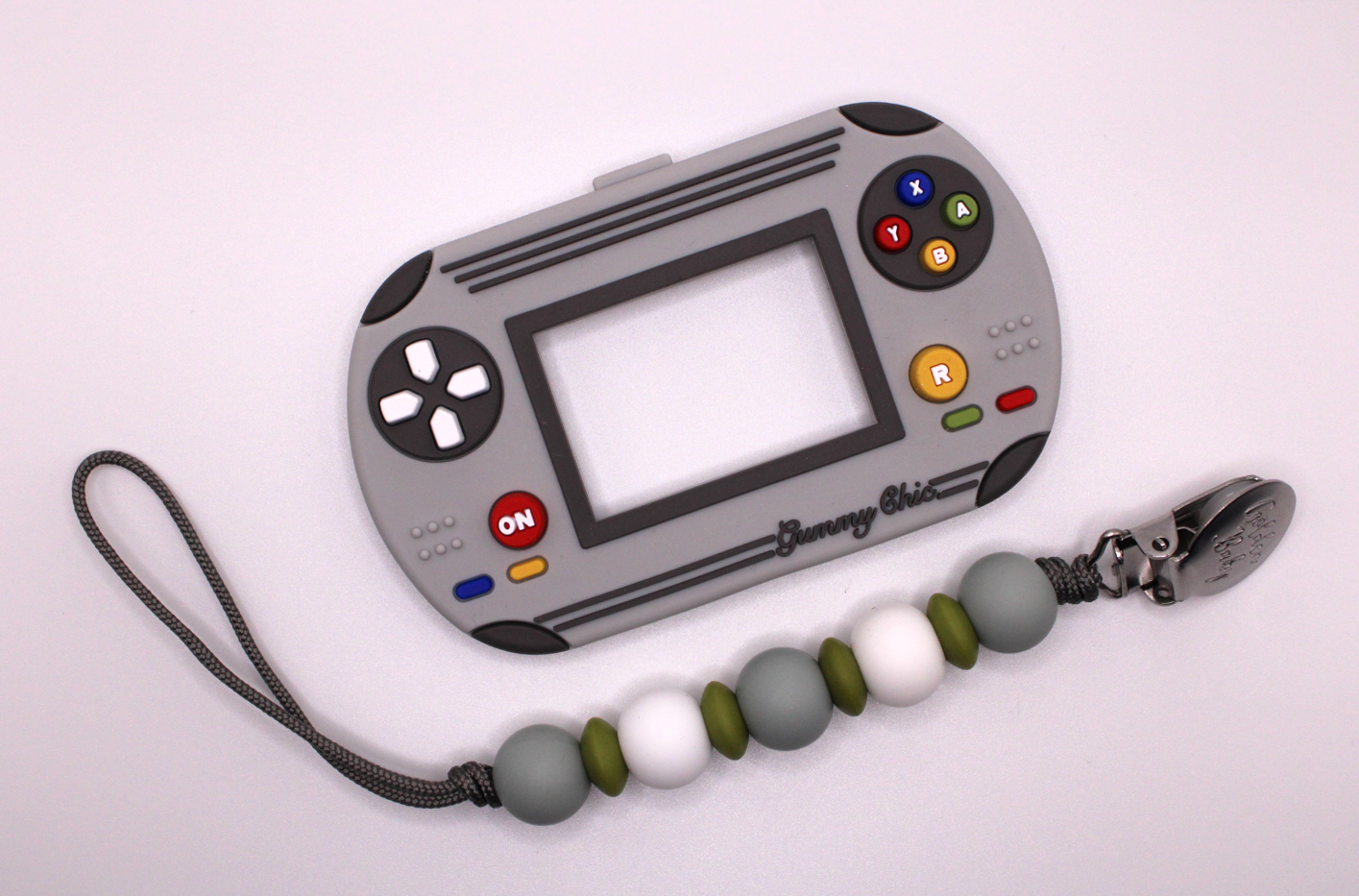 Retro Game Console Teether Set // Grey