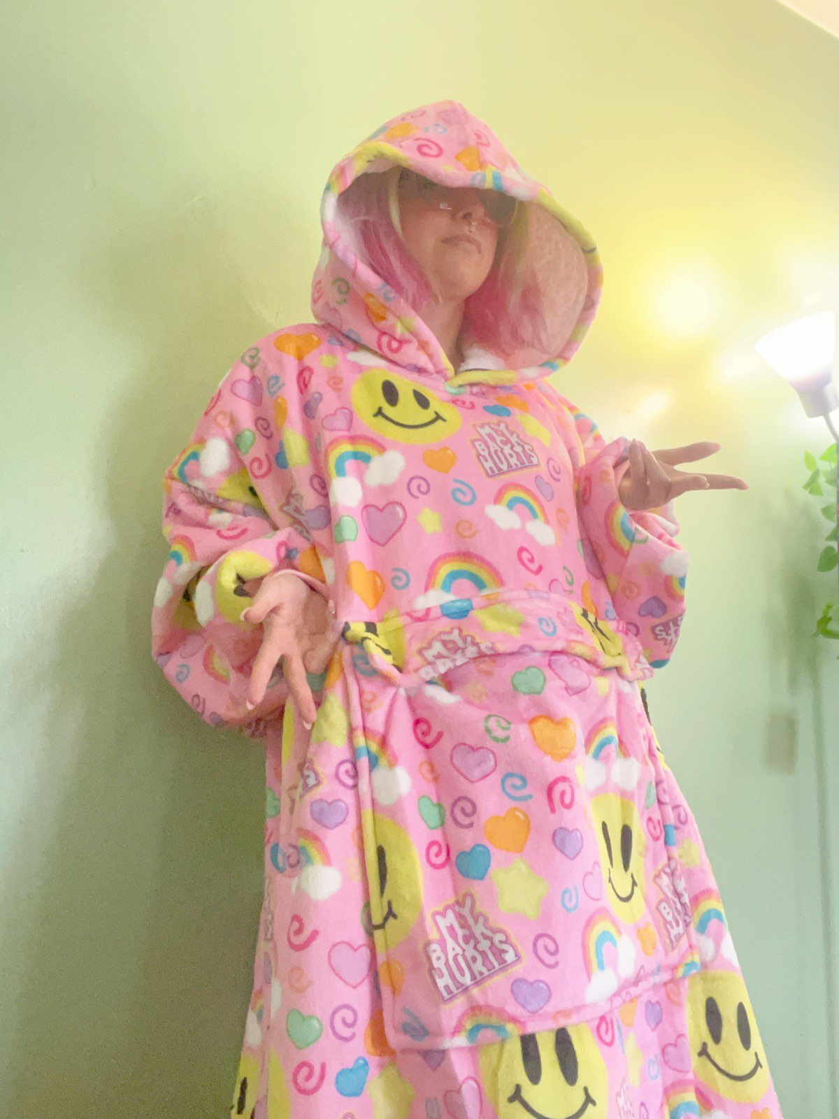 My Back Hurts [PINK] Jumbo Blanket Hoodie