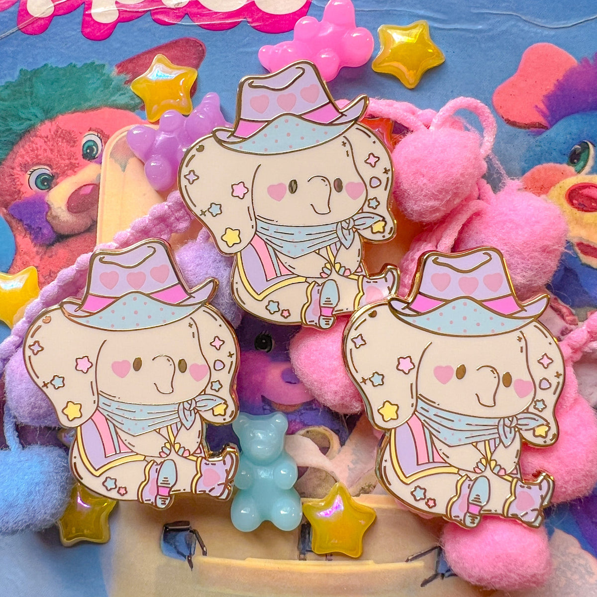 Cowpoke Elephant Hard Enamel Pin