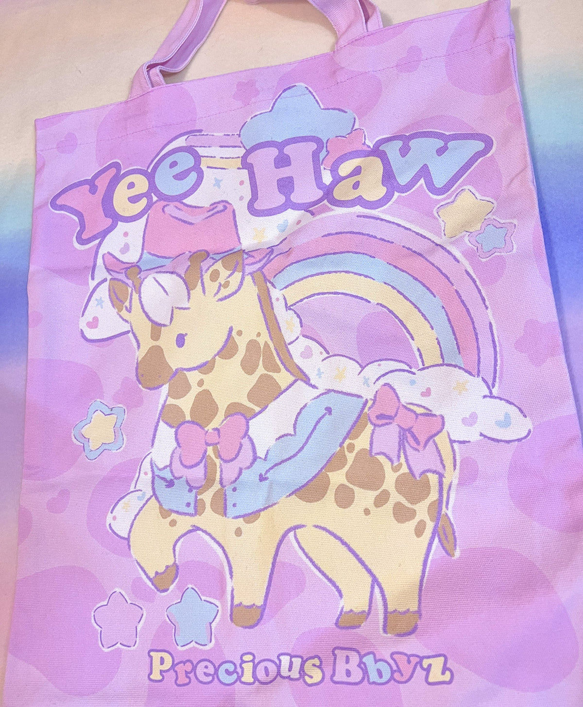 Sheriff Giraffe Pastel Canvas Tote