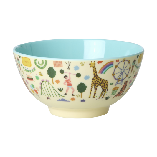 Medium Melamine Bowl - Fun Fair Mint Print - 23.7oz -