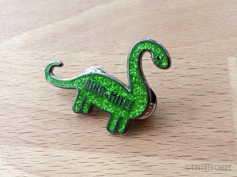 Dino-mite Sparkly Dinosaur Enamel Pin