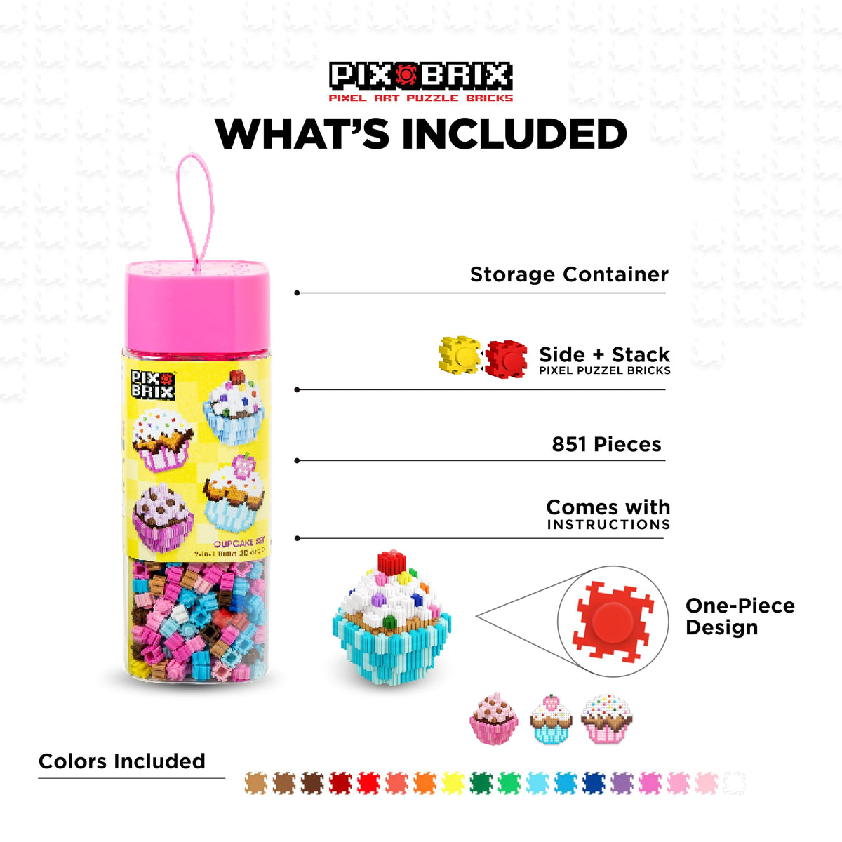 Pix Brix Food Bottle – Cupcakes Set