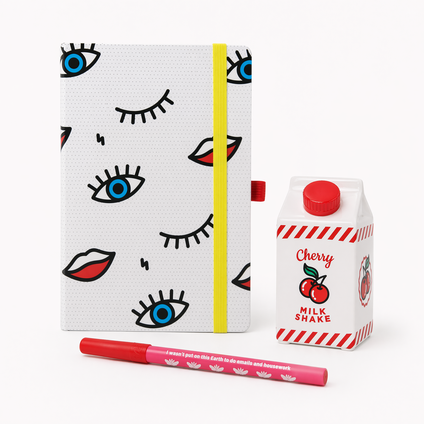 Pinup Girl Desk Set | Notebook, Pen Cup, and Pen Gift Bundle