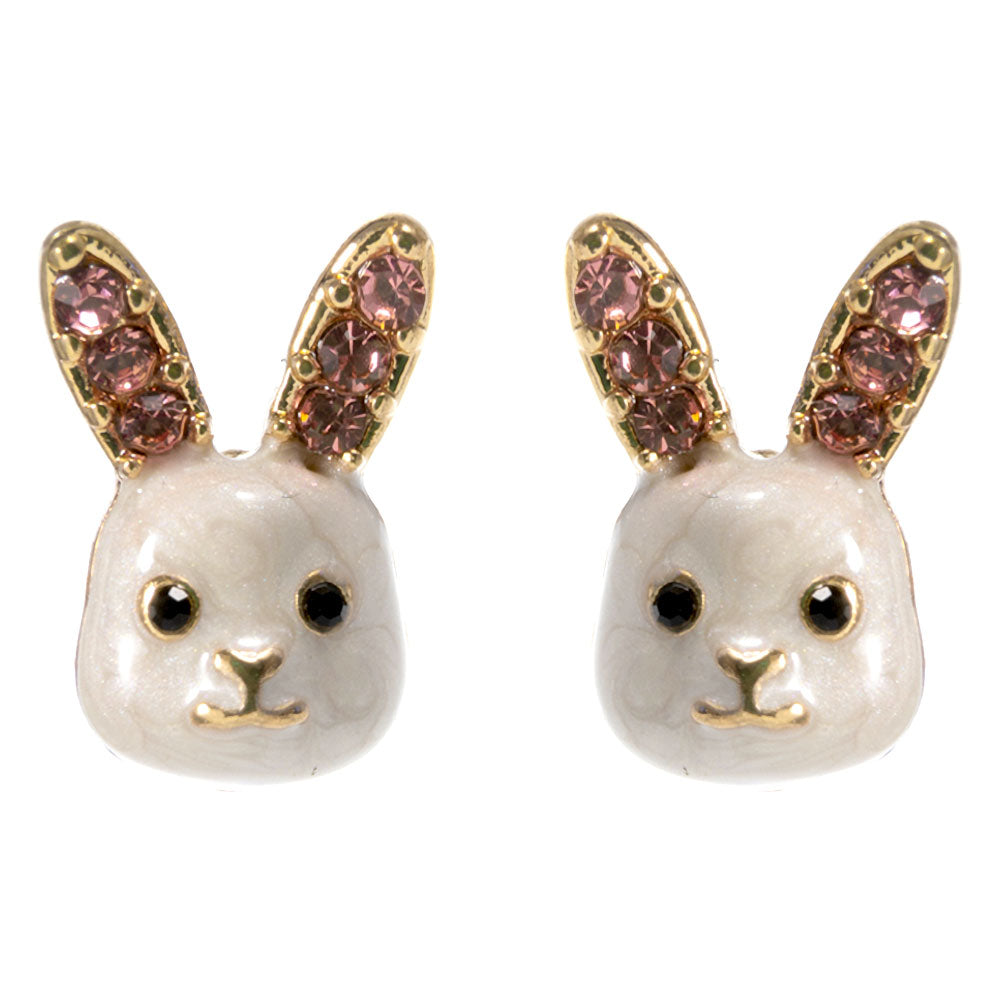Enamel Easter Bunny Stud Earrings