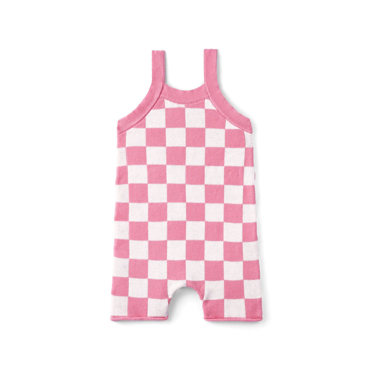 Pink Checker Baby Knit Playsuit