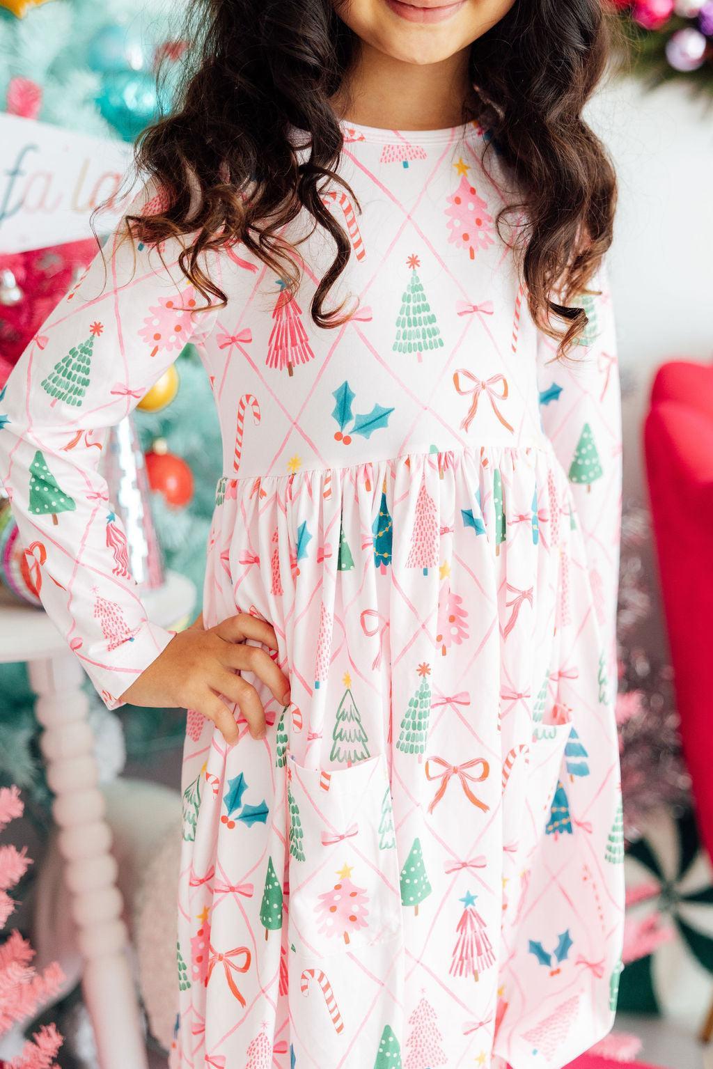 Very Merry L/S Pocket Twirl Dress