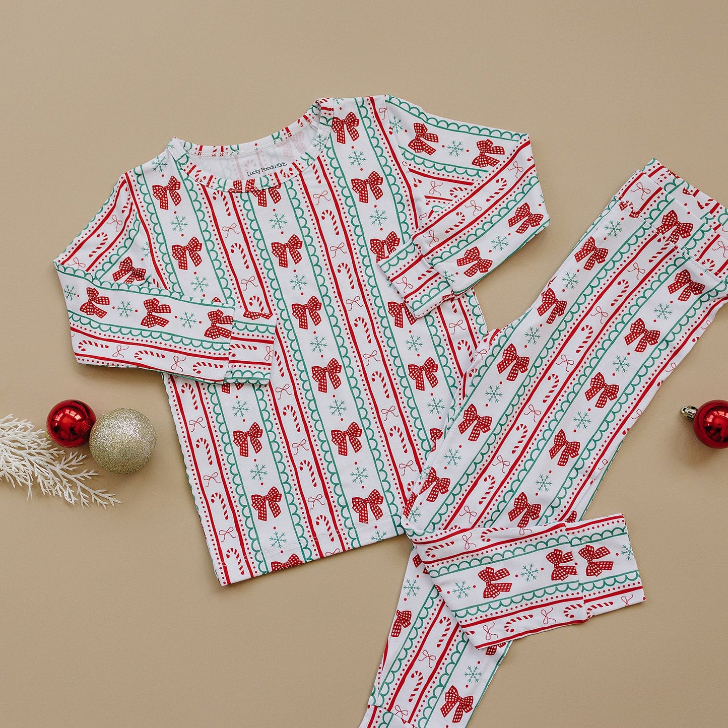 Bamboo Two Piece Set | Retro Candy Cane