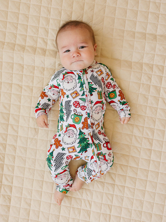 Bamboo Zip Romper | Christmas Vibes