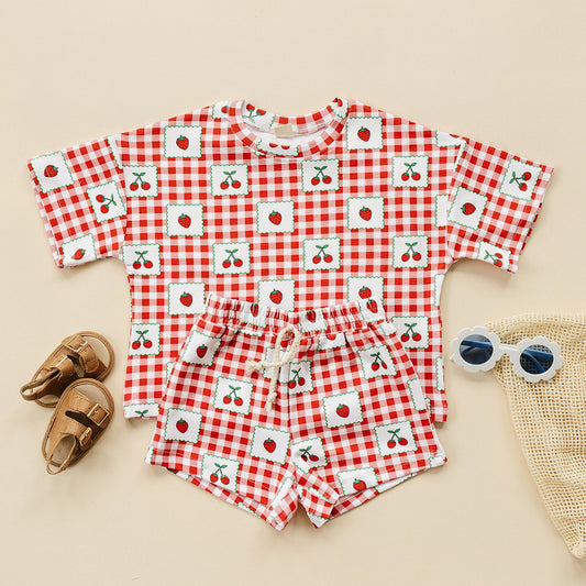 Shorts Set | Strawberry Gingham