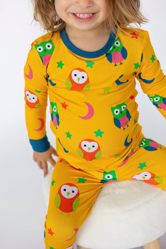 Twilight Hoots Two-Piece Pajama Set