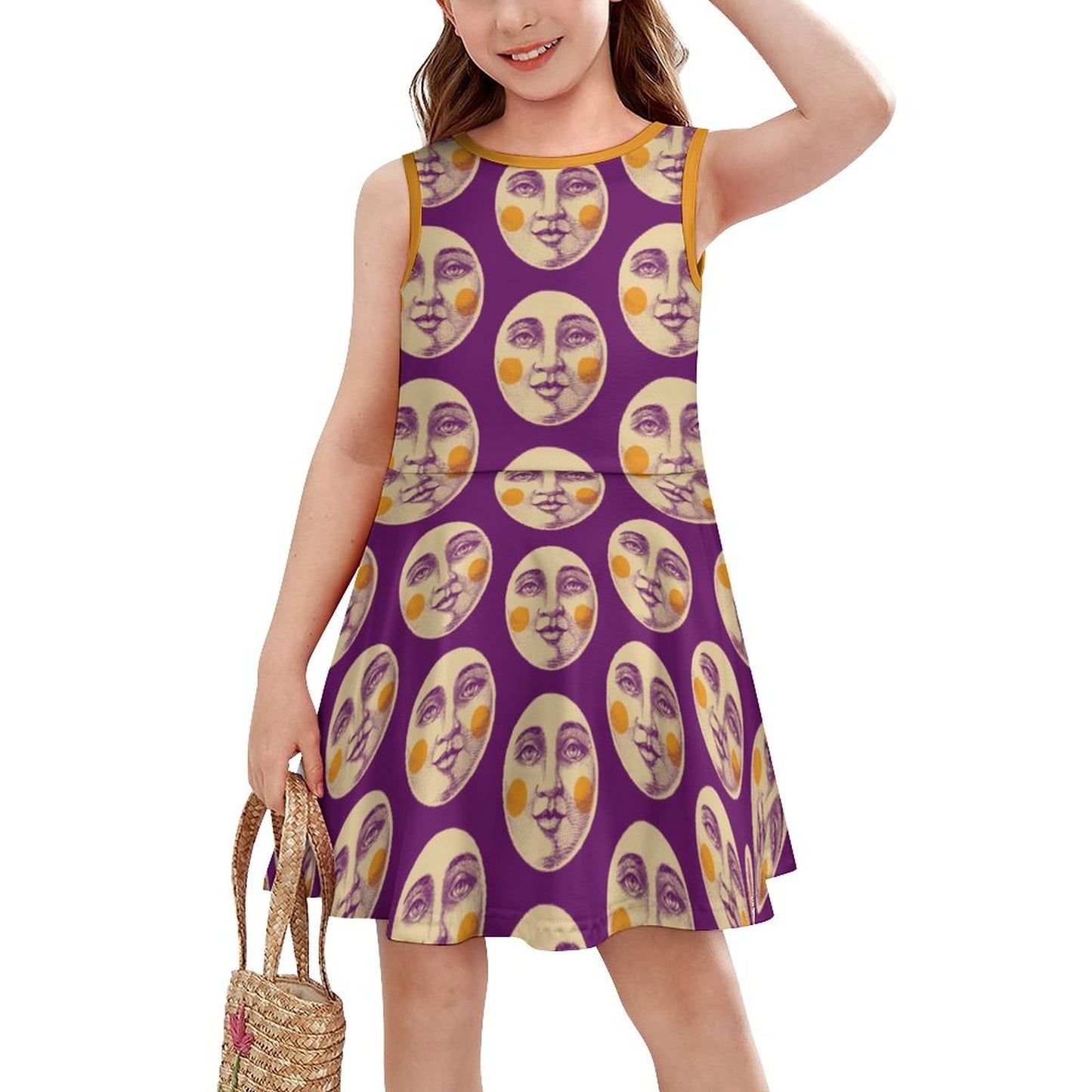Kooky Moon Sundress in Purple (Kids)
