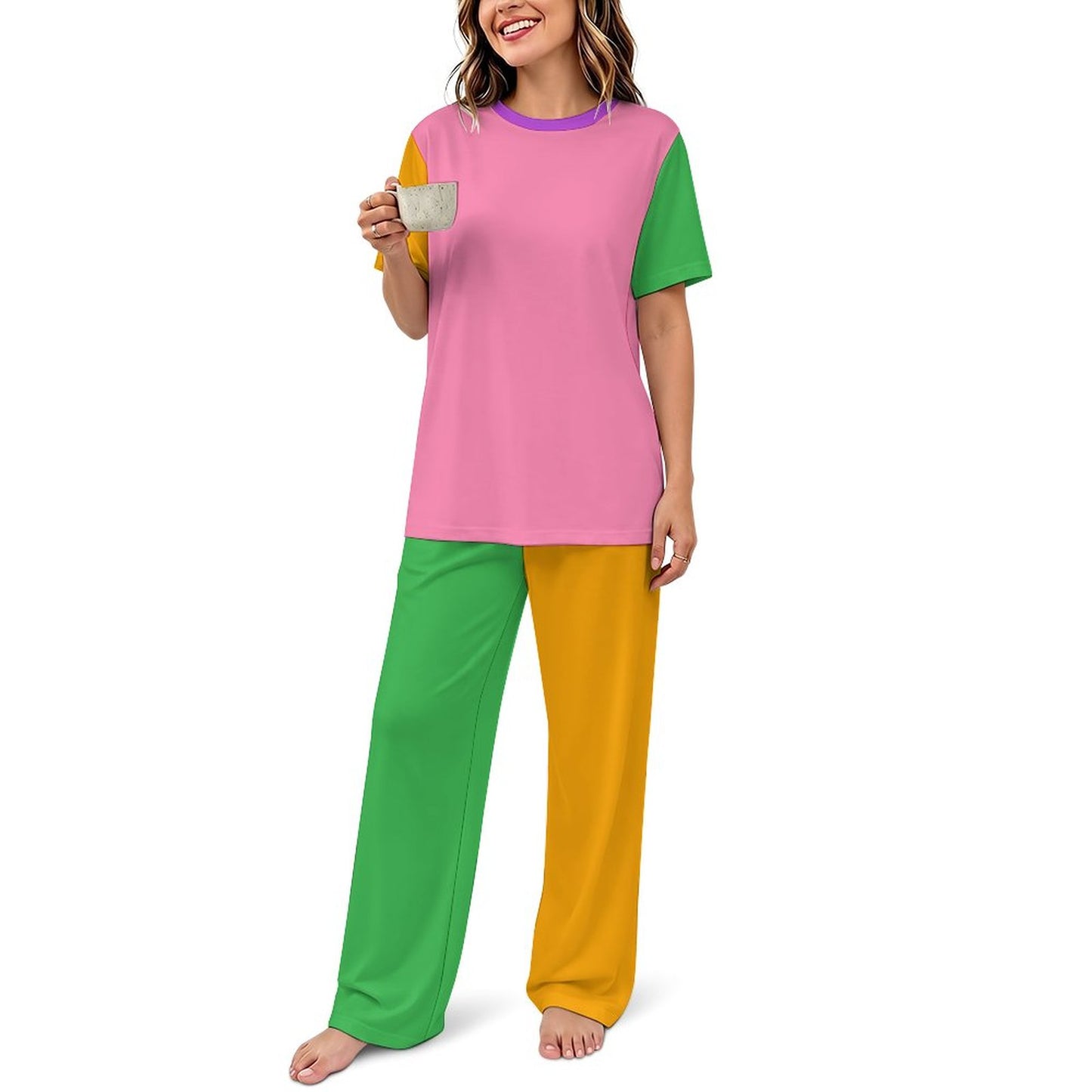 Color Blocked Babe Lounge PJ Set