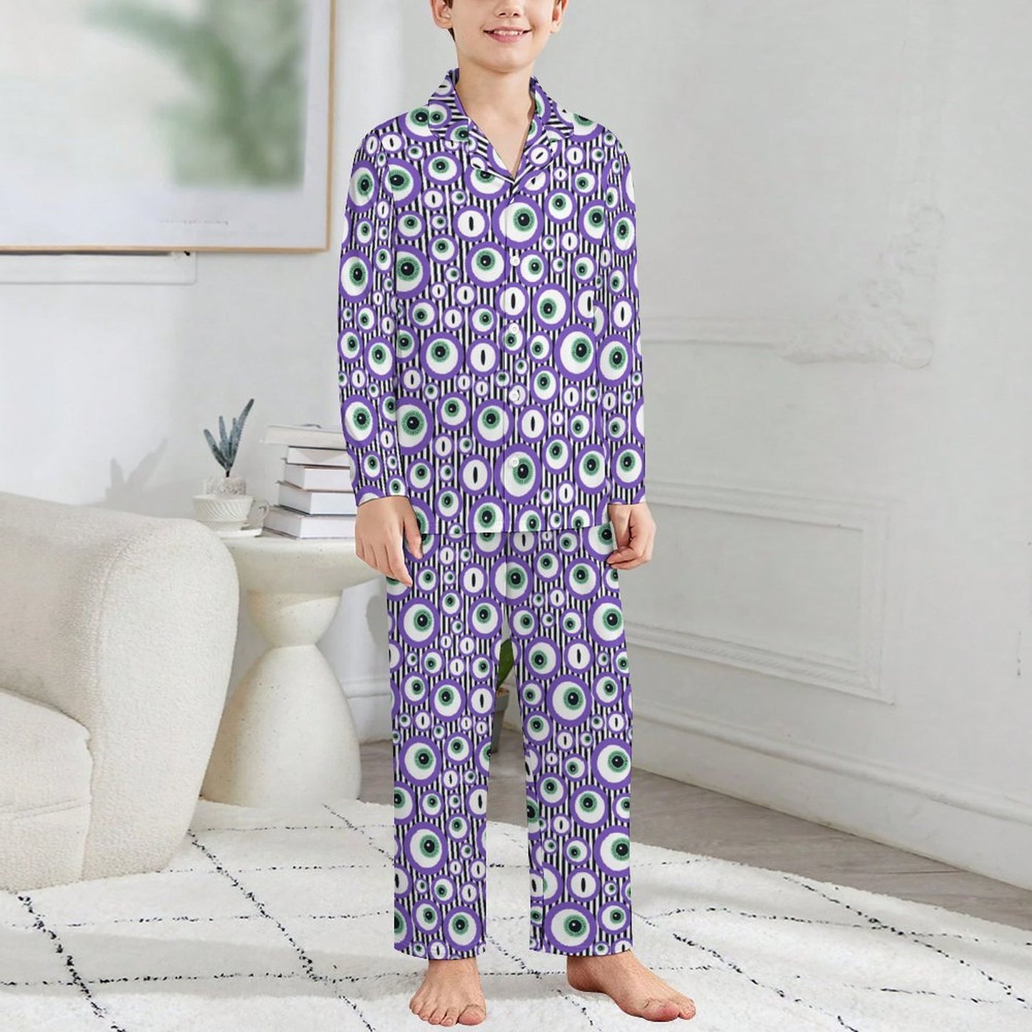 180gsm Long Sleeve Kid Pajama Set(All-Over Printing)
