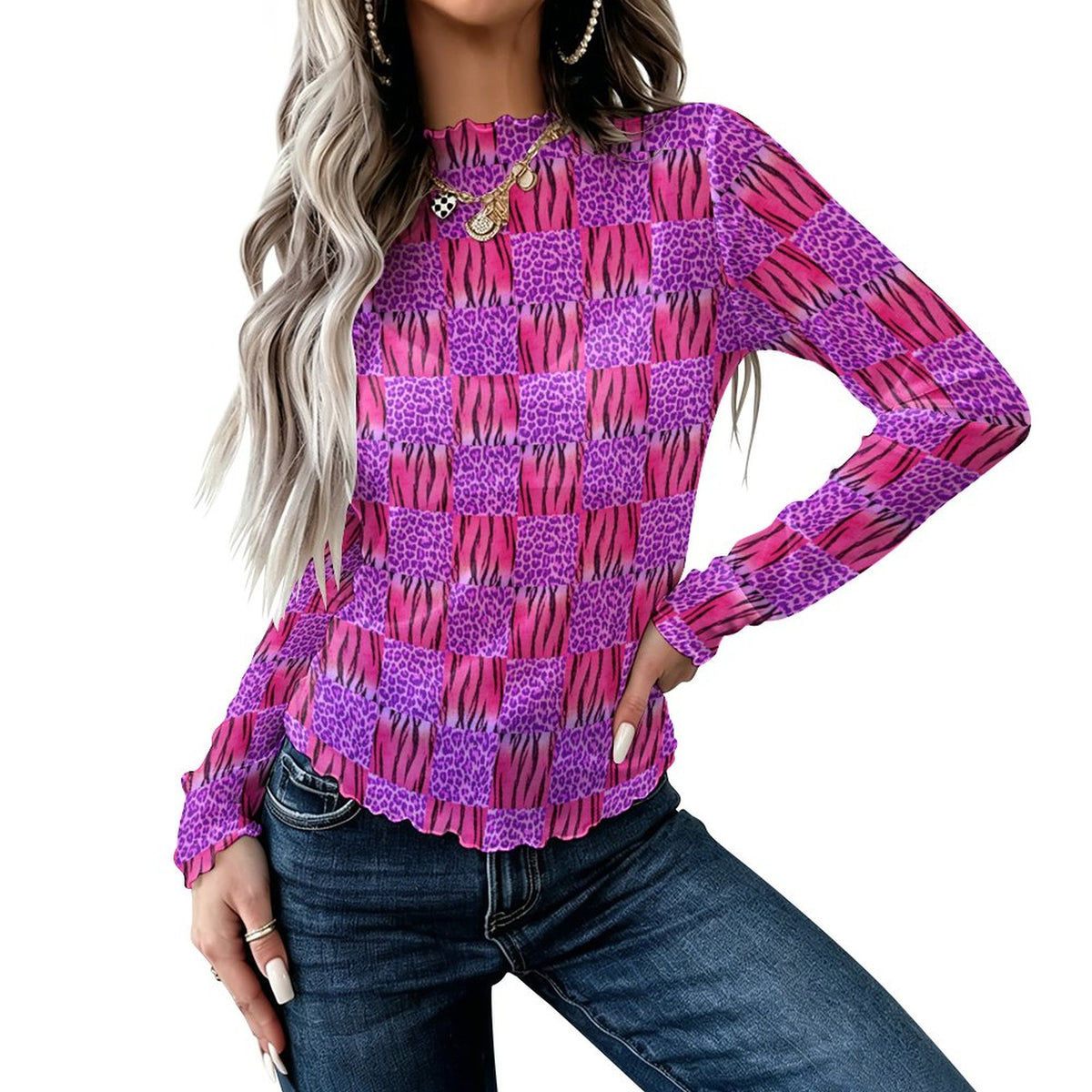 Jazzy High Neck Mesh Top (Adults) - PRE ORDER