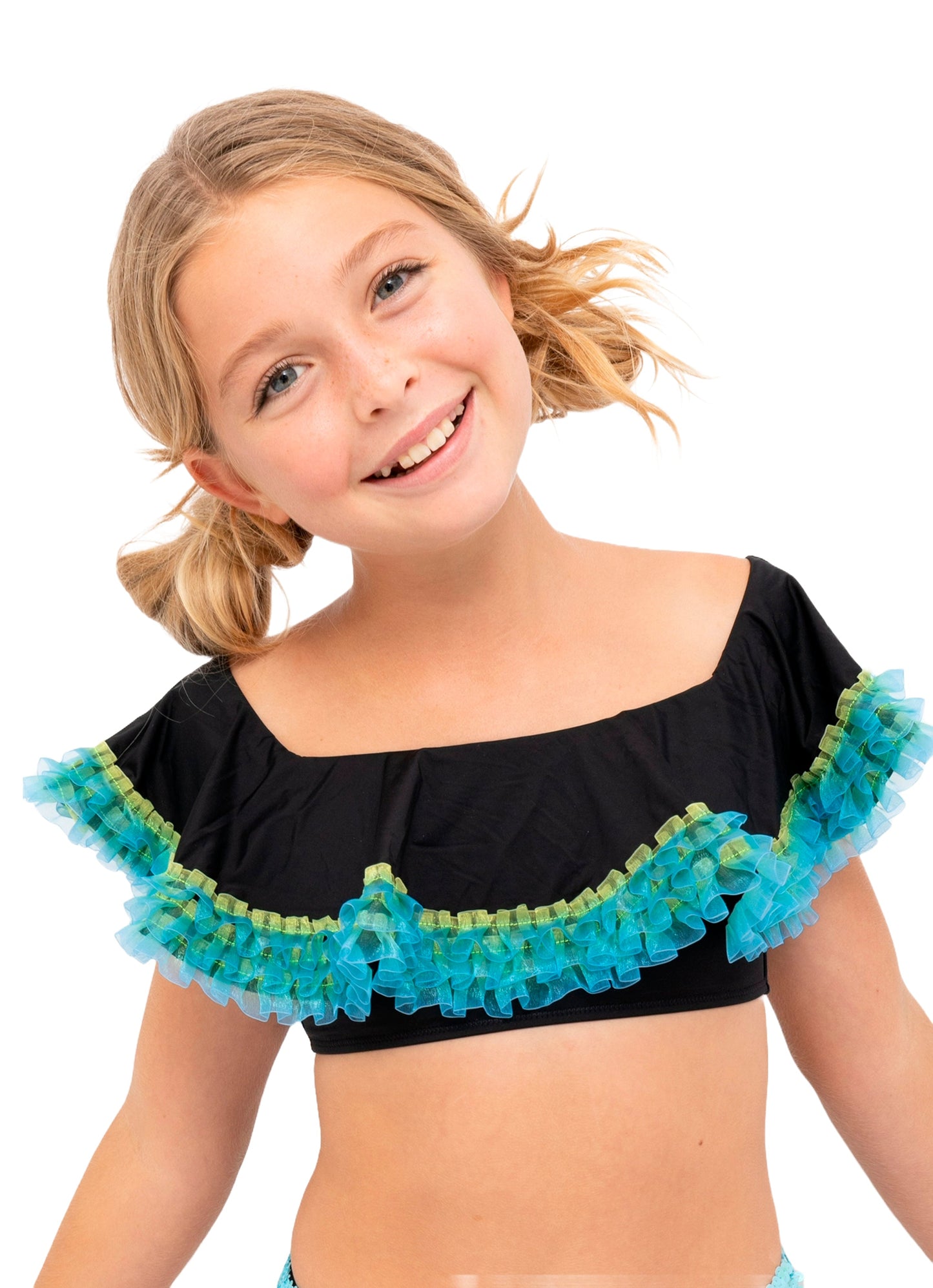 Black Bikini with Anemone Fringe