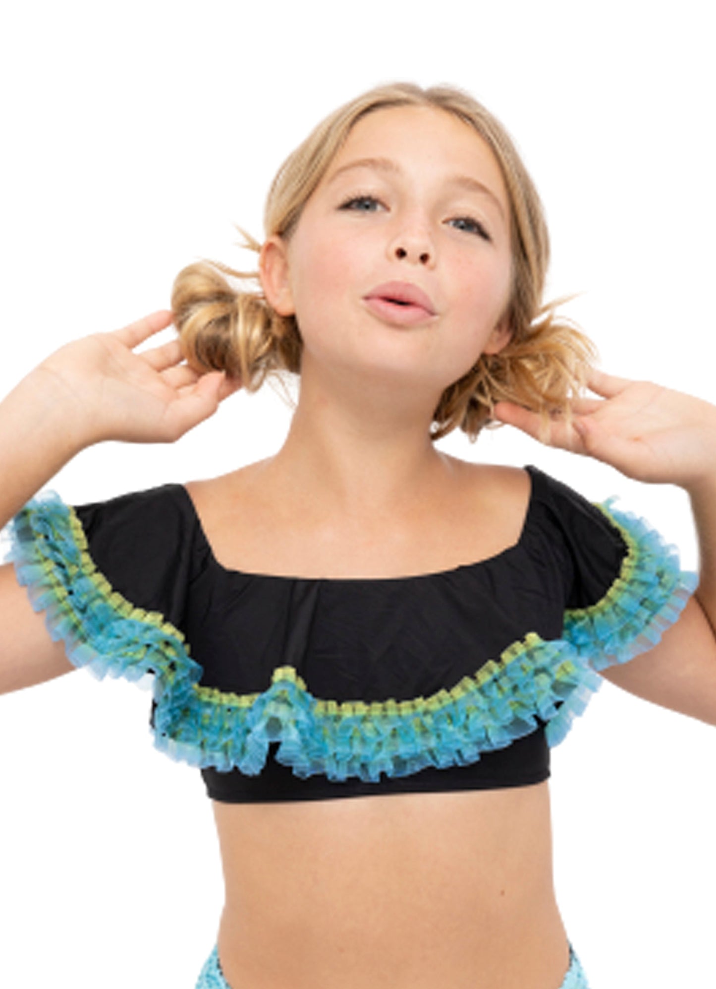 Black Bikini with Anemone Fringe