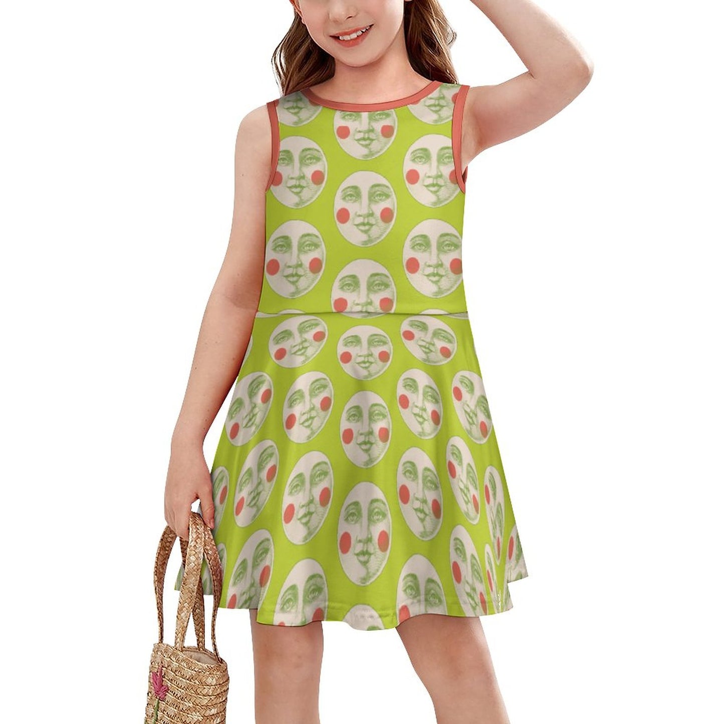 Kooky Moon Sundress in Lime Green (Kids)