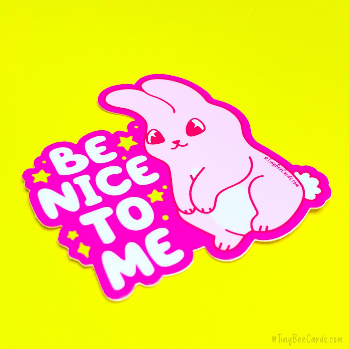 Be Nice to Me Bunny Vinyl Sticker