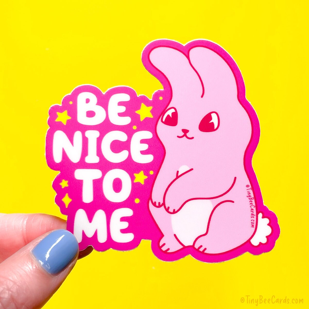 Be Nice to Me Bunny Vinyl Sticker