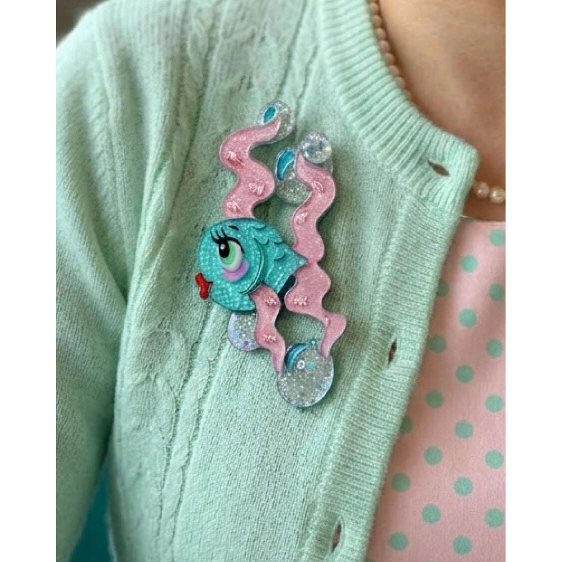 Fishy Kisses Brooch by Miss Fluff x Lipstick & Chrome