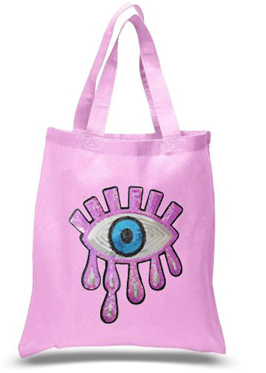 Sequin Eye Pink Beach Bag