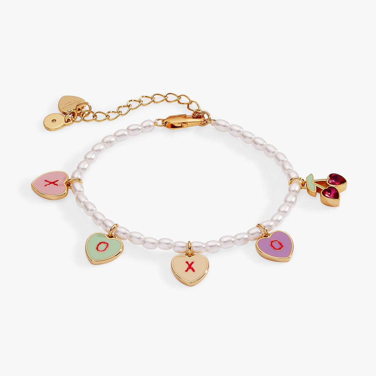 Sweethearts® ‘XOXO’ Heart Charm Beaded Pearl Bracelet